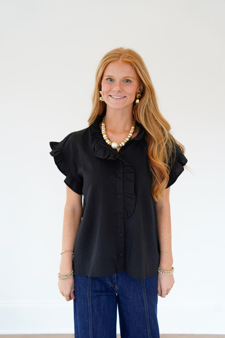 Ruffle Button Down Top