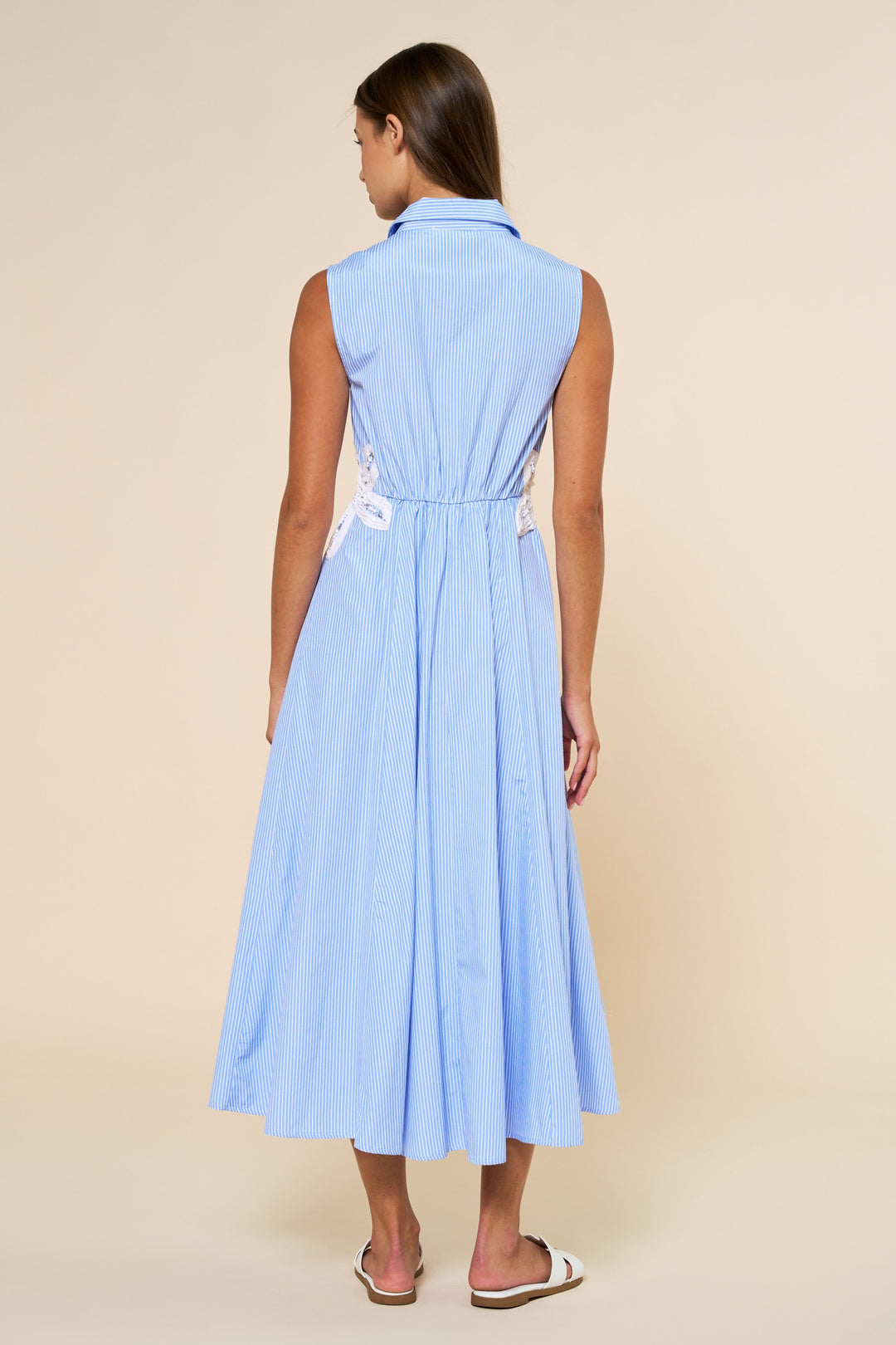 Flower Applique Midi Dress