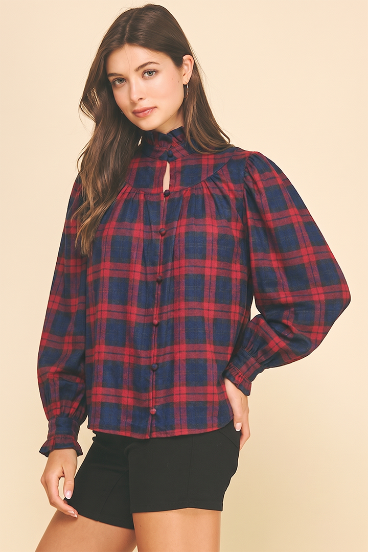 Mattie Top - Navy/Red