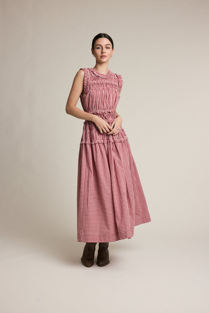 Red Gingham Drop Waist Dress