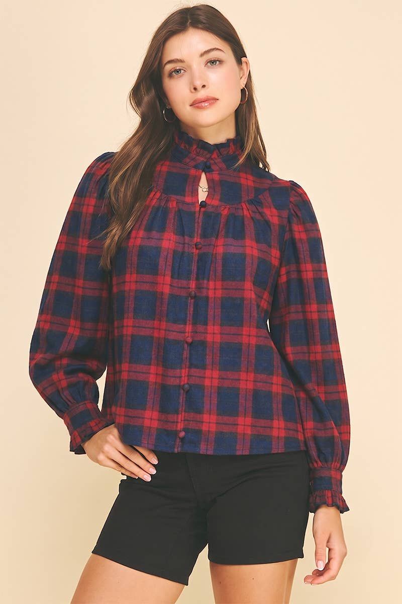 Mattie Top - Navy/Red