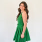 Green One Shoulder Lea Mini Dress