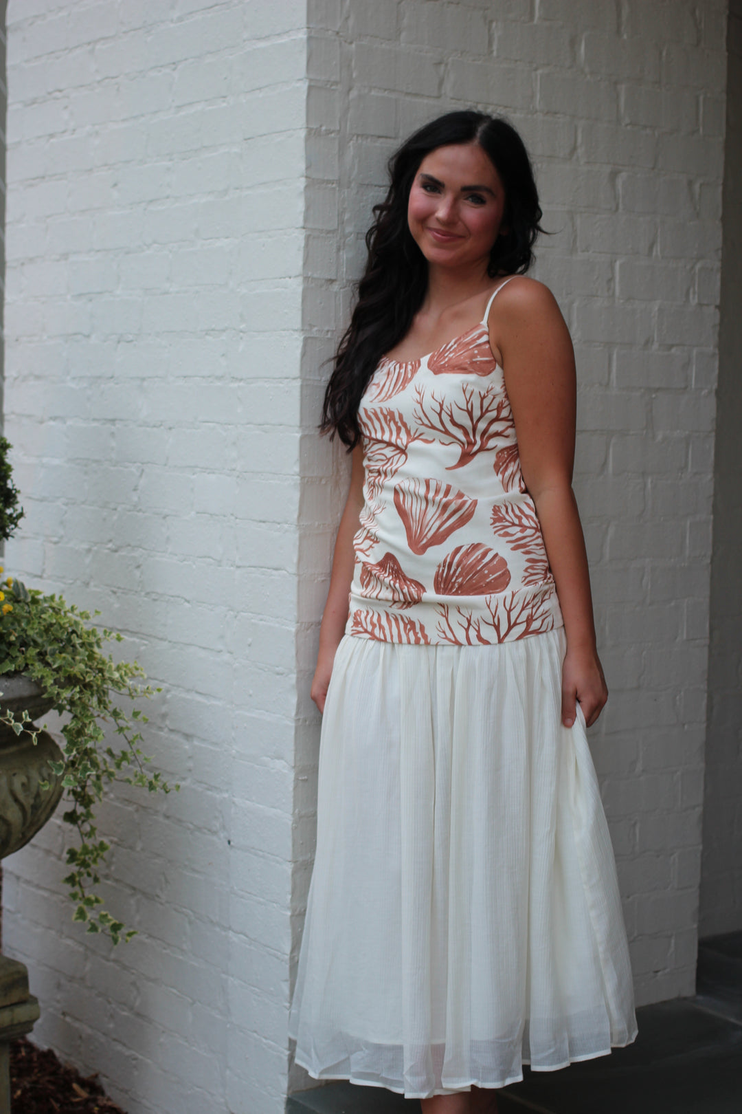 Coral Reef Drop Waist Dress