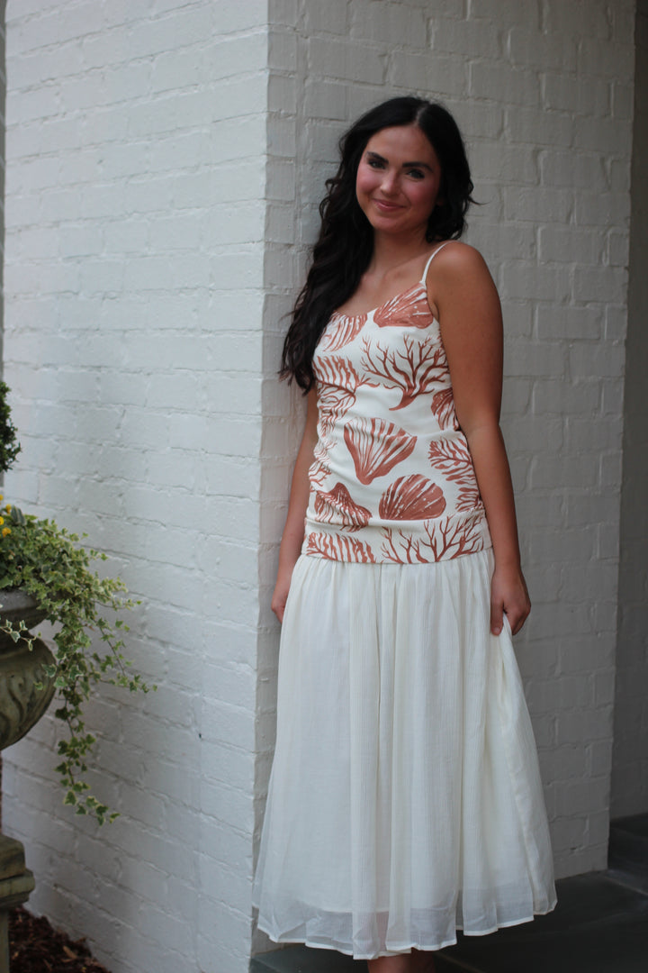 Coral Reef Drop Waist Dress