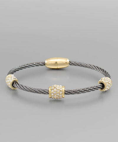 Crystal and Cable Bracelet