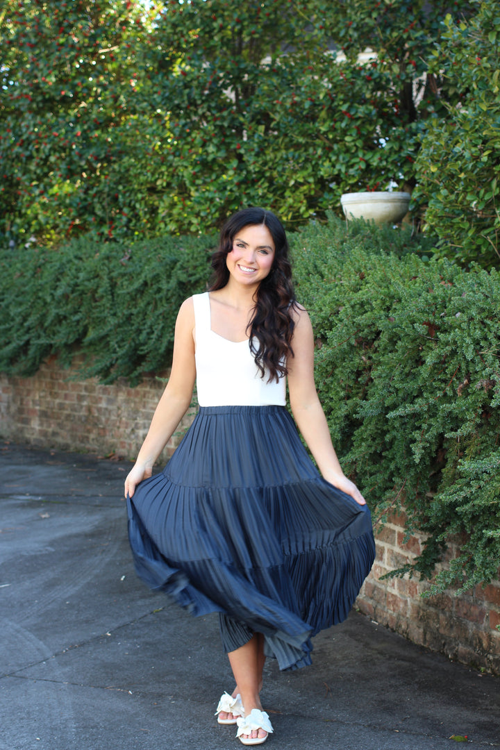 Pleated 3 Tiered Skirt