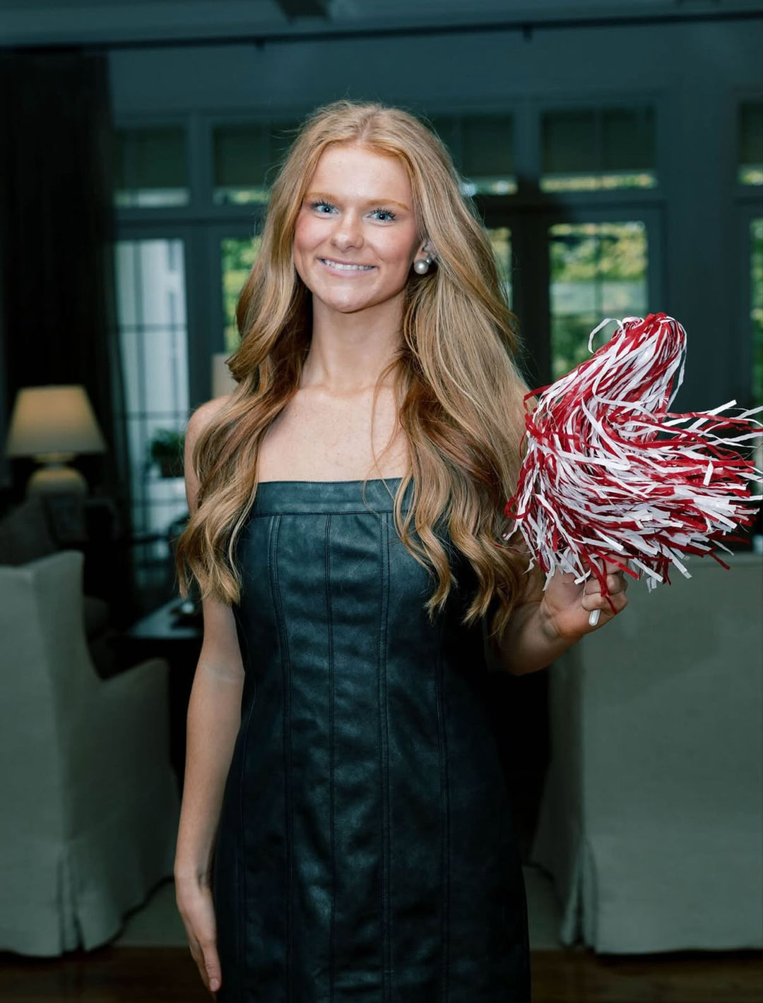 Coated Leather Midi Dress