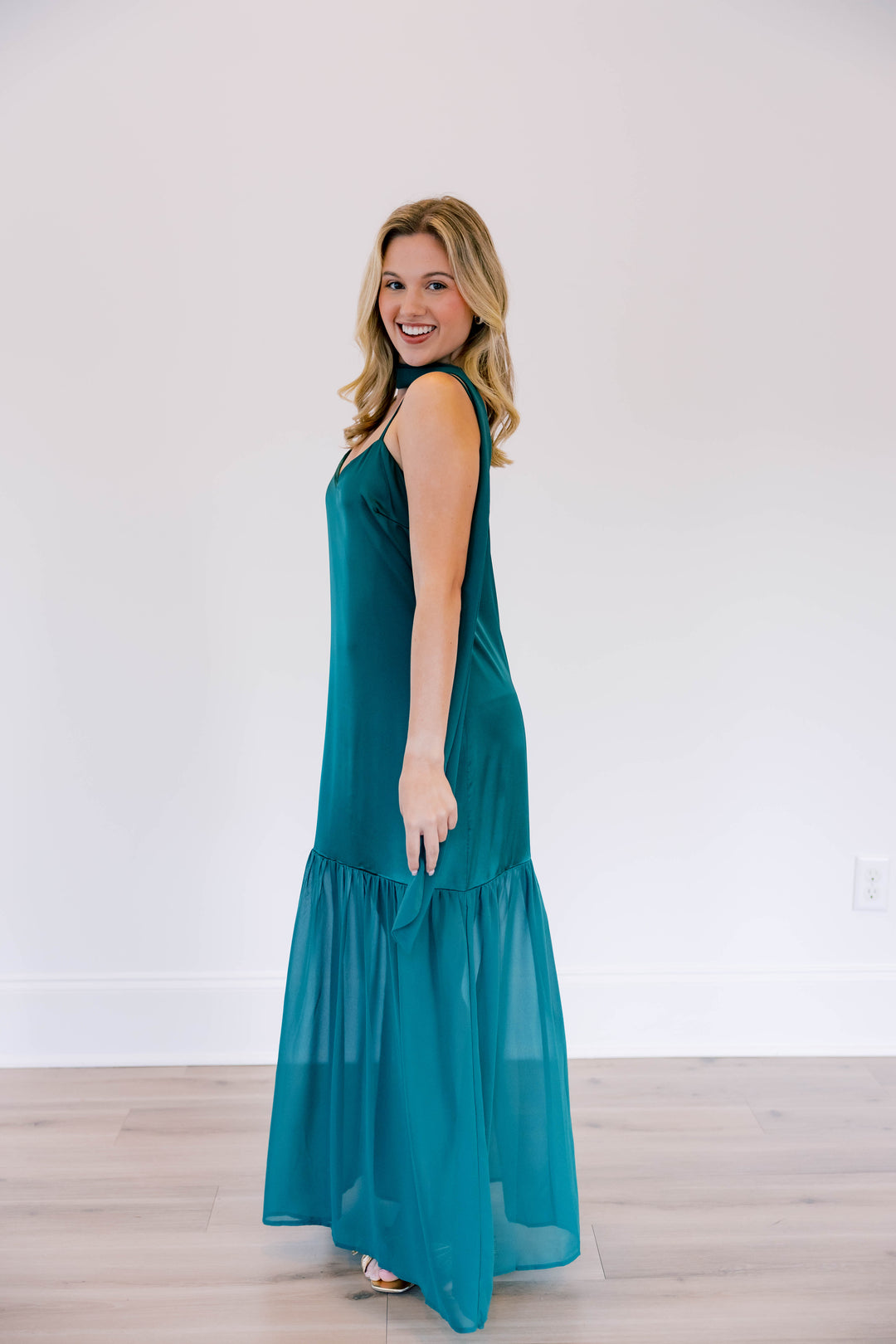 Chiffon Scarf Accent Maxi