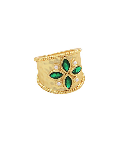 Gold Ring Emerald Accent