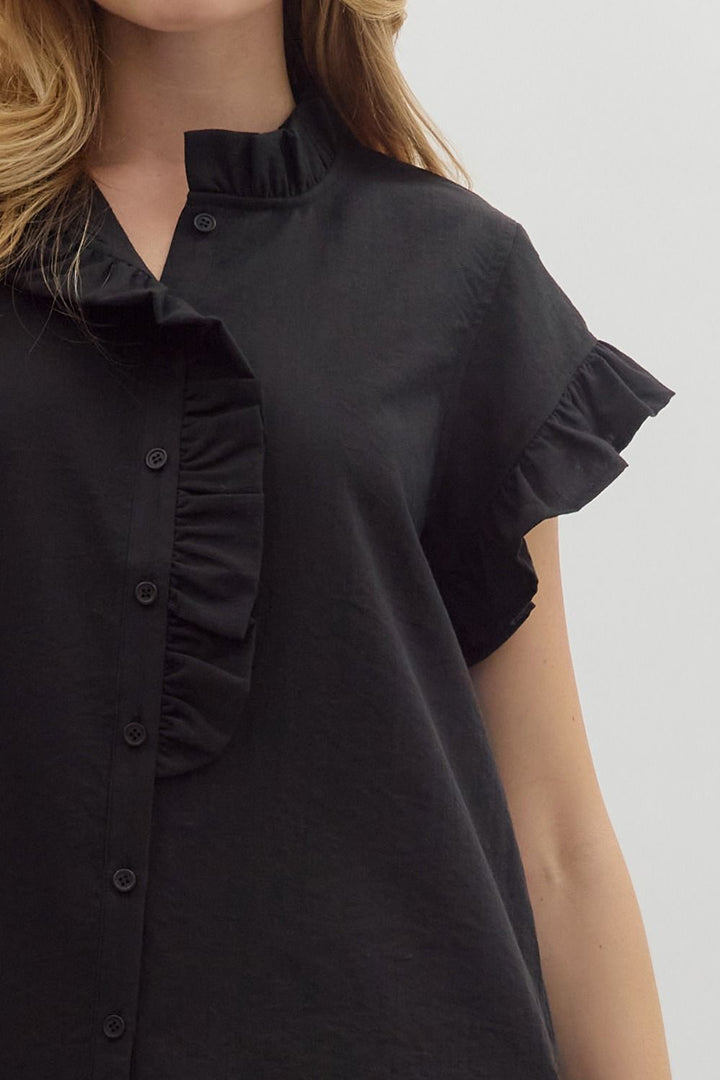 Ruffle Button Down Top