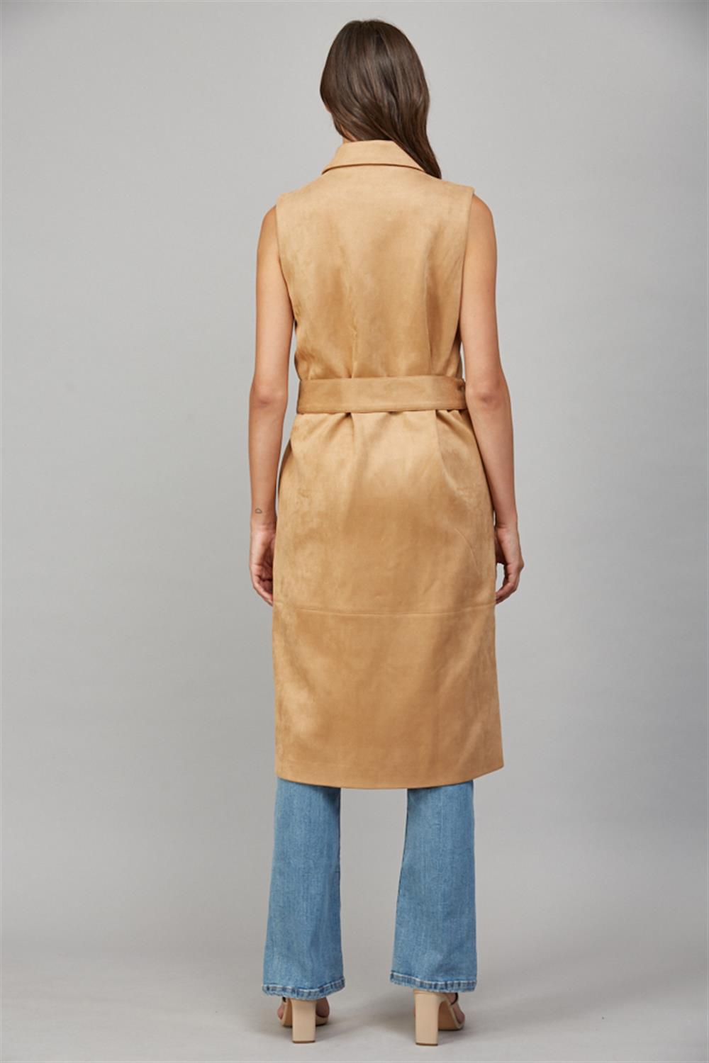 Faux Suede Vest Dress