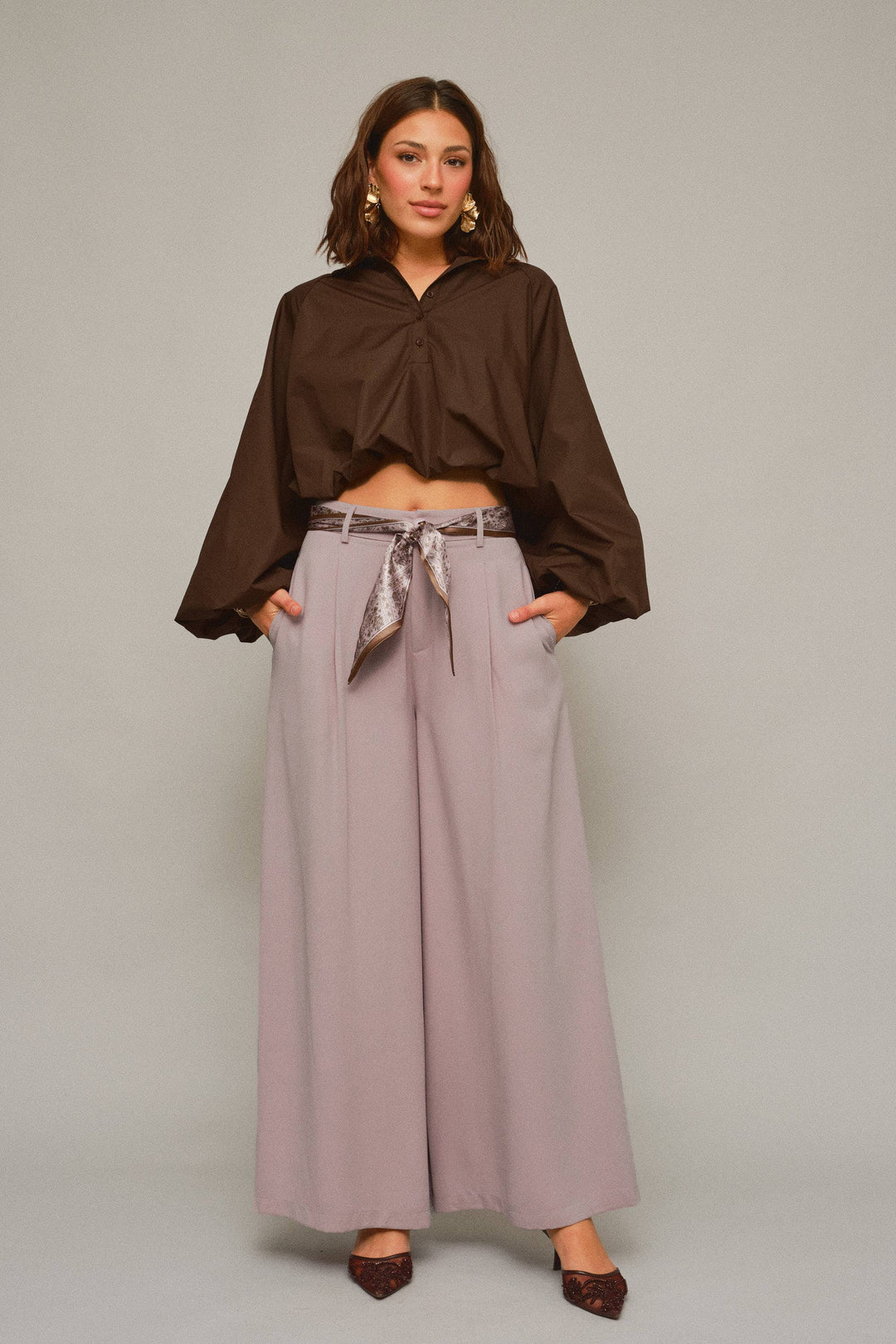 Izzie Top in Brown