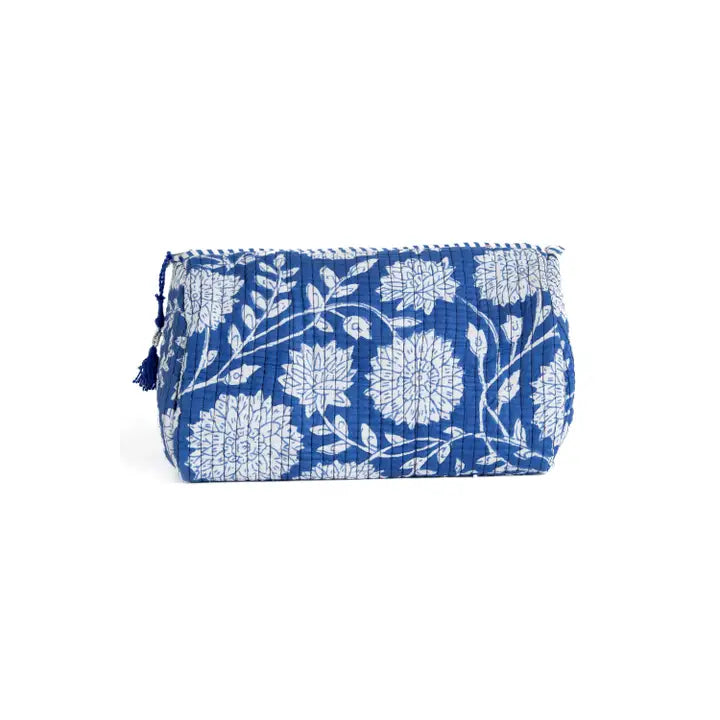 Floral Print Quilted Cotton Toiletry Bag 3 Piece Set