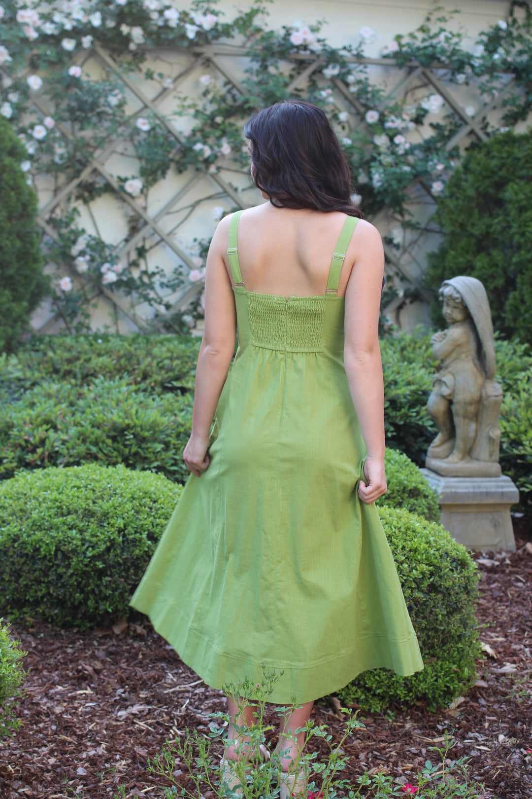 Moss Knotted Front Dress