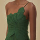 Green One Shoulder Lea Mini Dress