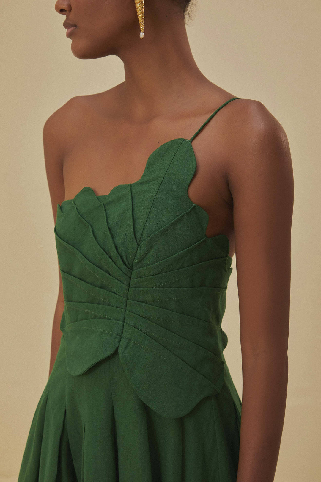 green one shoulder lea mini dress Green One Shoulder Lea Mini Dress ShopPapori.com