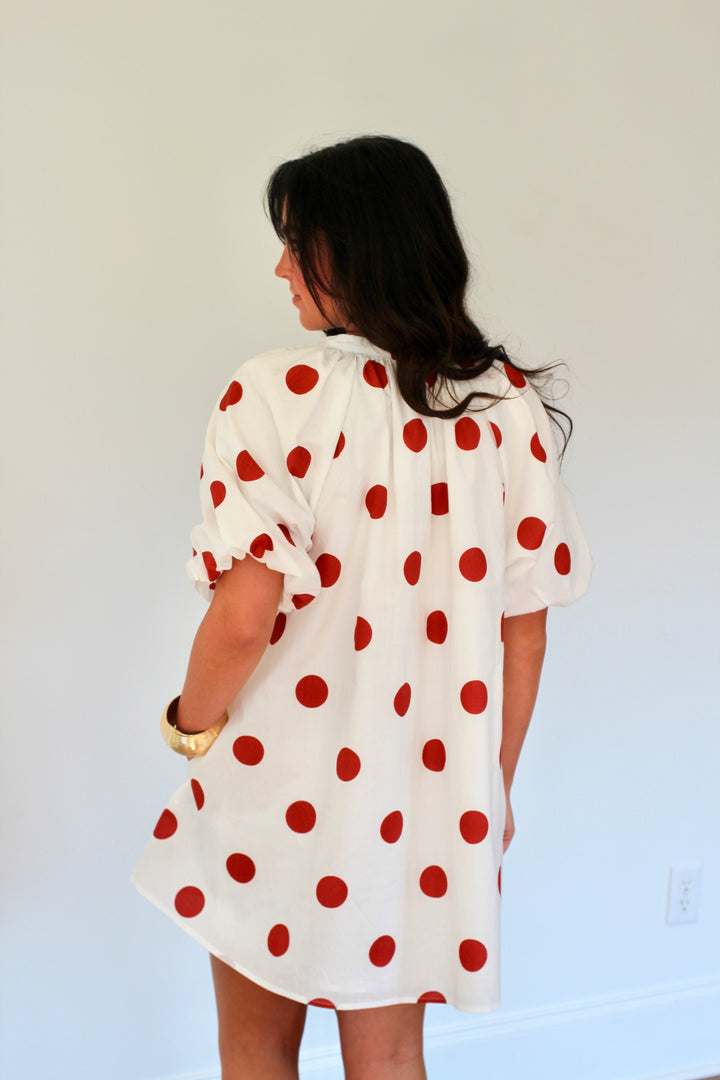 Puff Sleeve Shift Dress