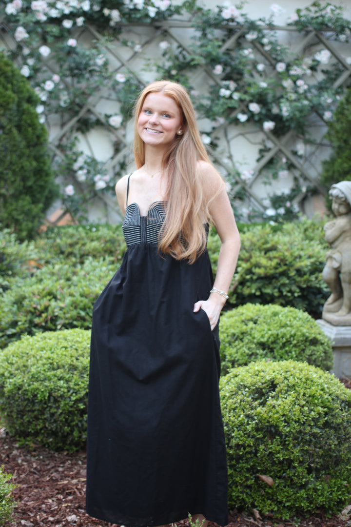 Top Stitch Bustier Linen Dress