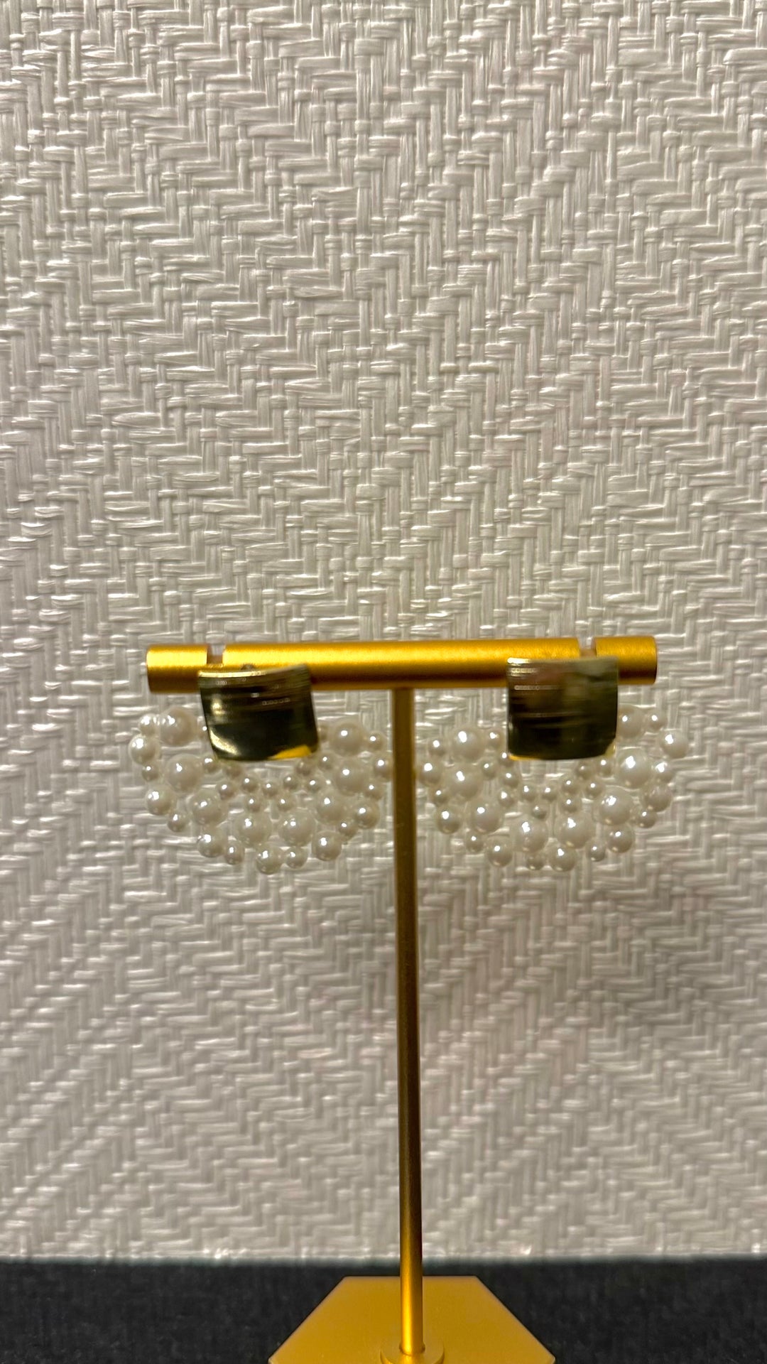 Gold and Pearl Flare Earrings