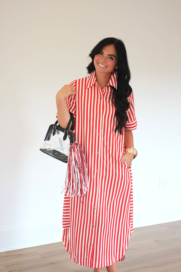 Magnolia Stripe Midi Dress