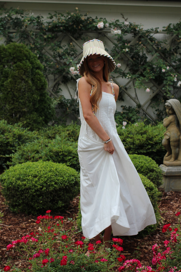 Ivory Grace Pleated Detail Dress