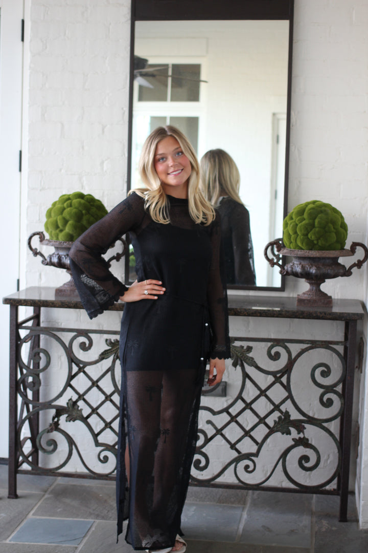 Black Palm Tree Maxi Dress