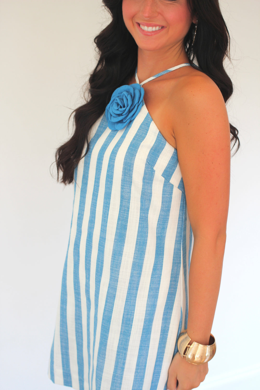 Coastal Stripe Halter Mini