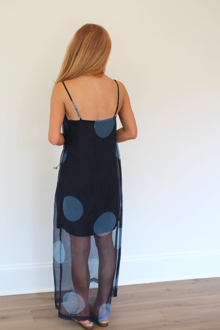 Navy Dot Maxi Dress