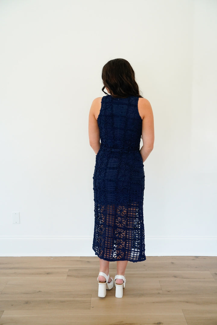 Textured Sleeveless Maxi Dress