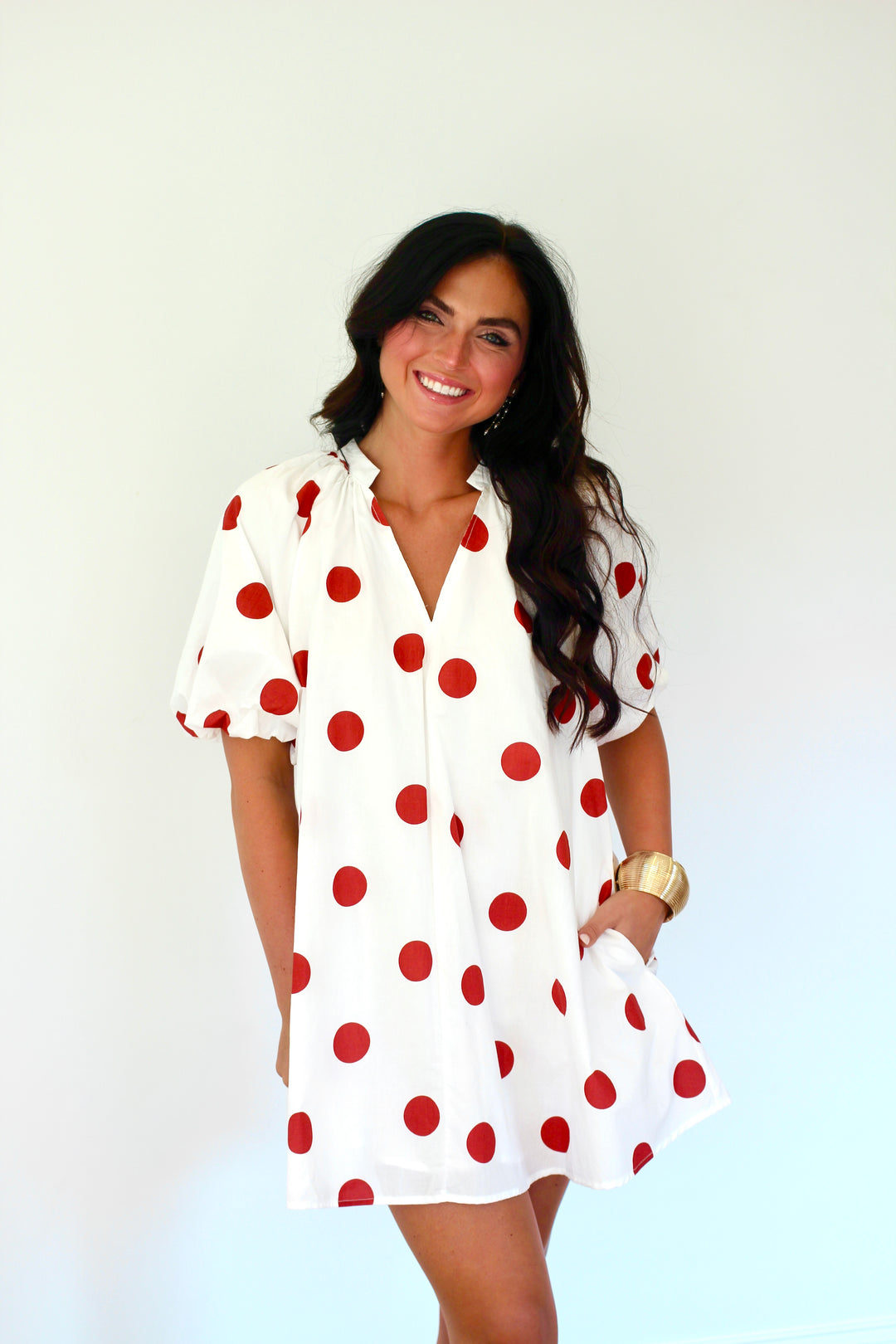 Puff Sleeve Shift Dress