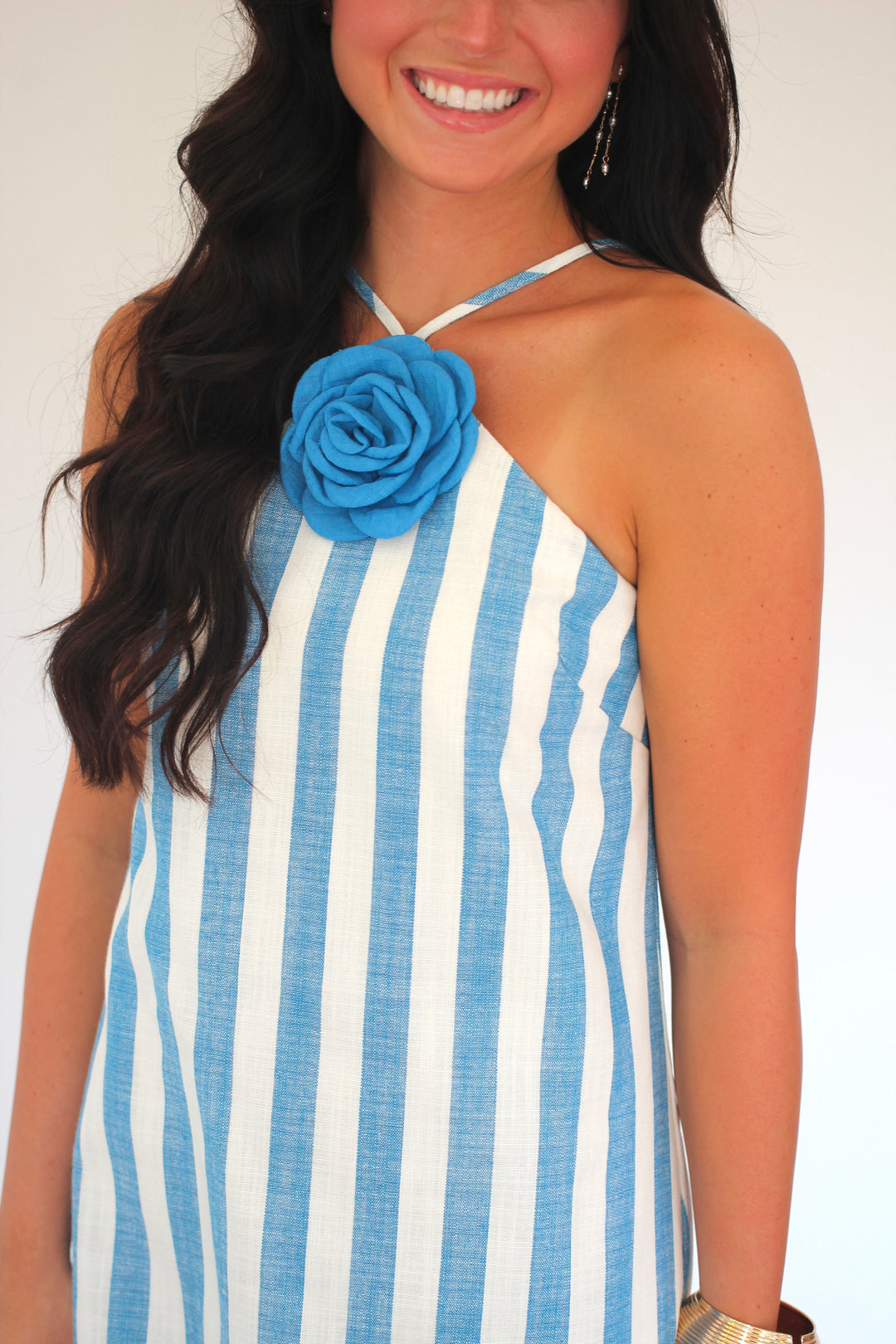 Coastal Stripe Halter Mini