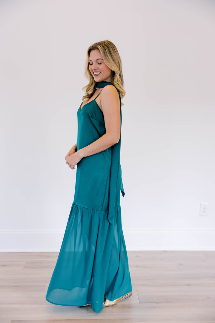 Chiffon Scarf Accent Maxi