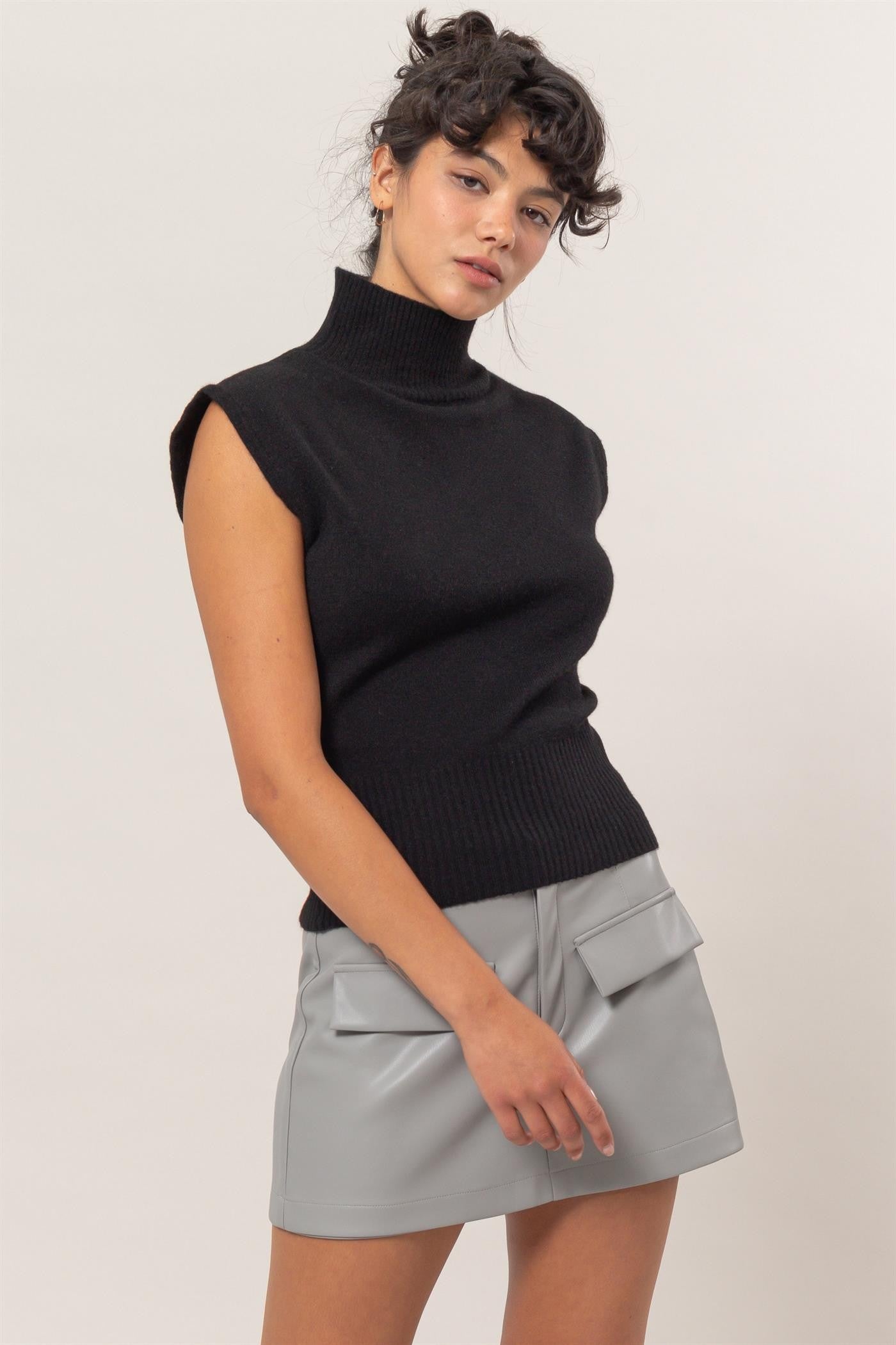 Classic Cap Sleeve Turtleneck