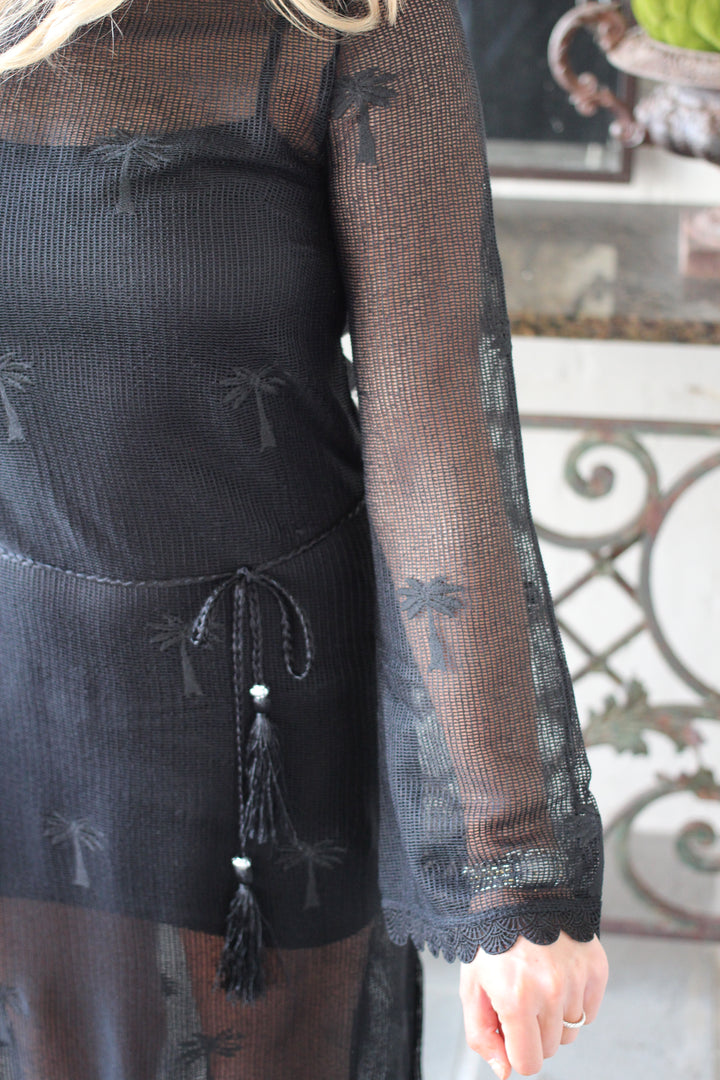 Black Palm Tree Maxi Dress