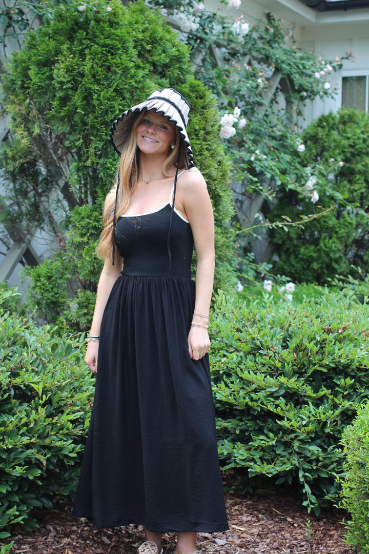 Contrast Tie Mix Media Dress