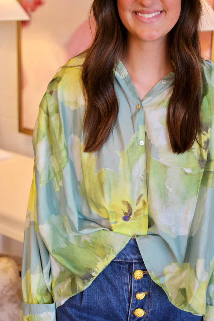 Watercolor Floral Blouse