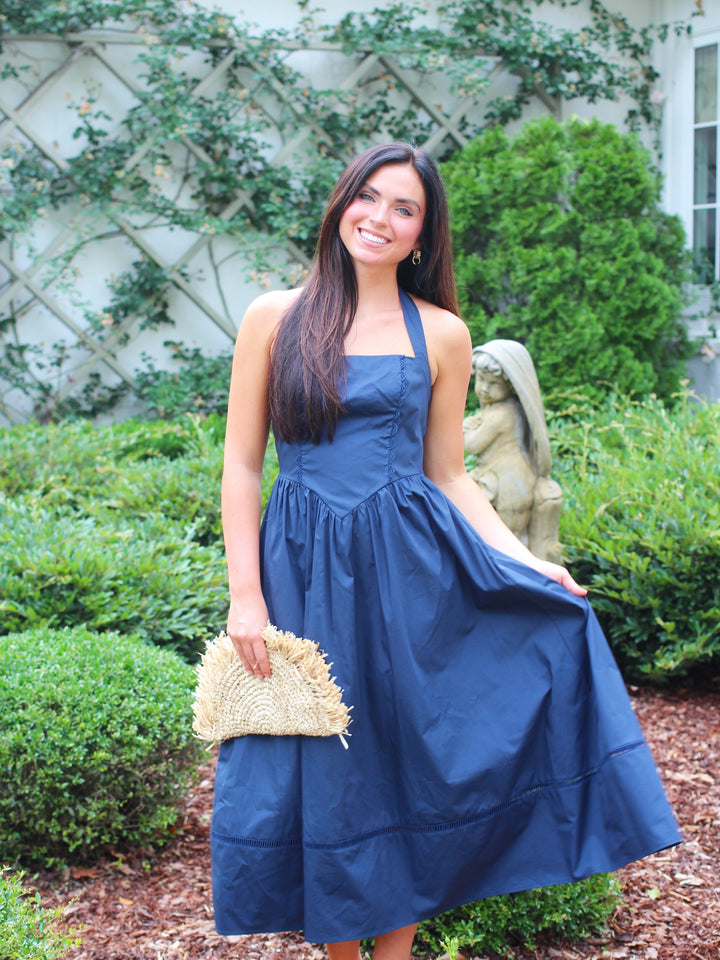 In The Navy Halter Dress
