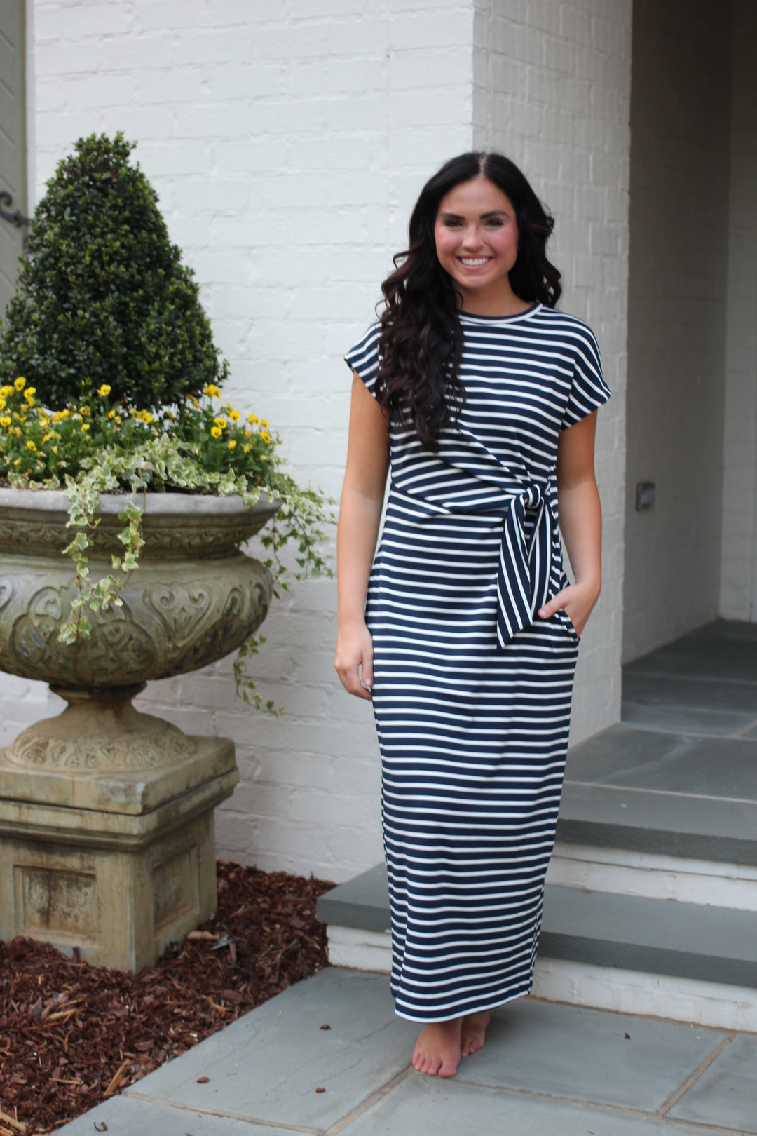 Nautical Tie Midi Dress