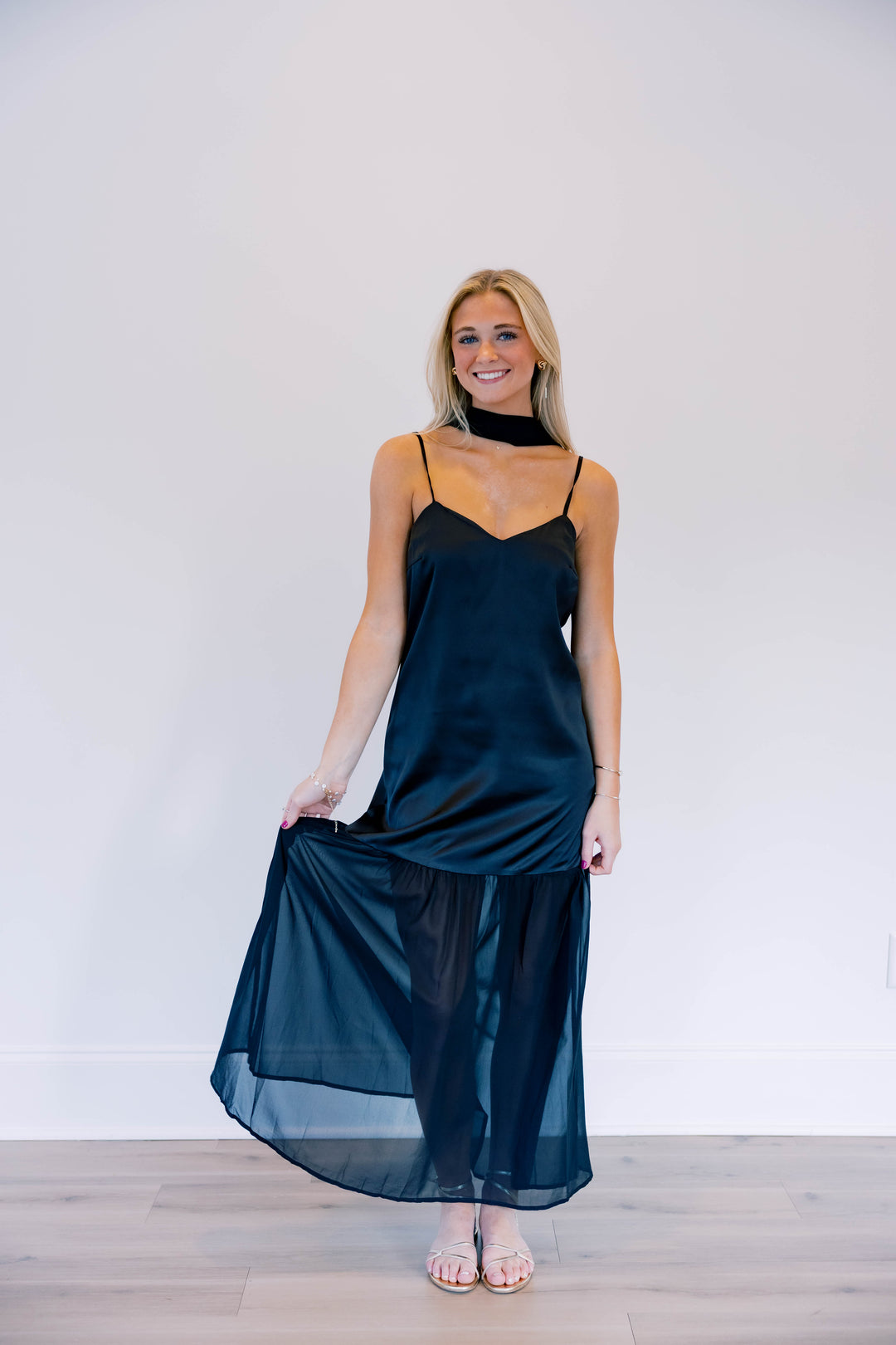 Chiffon Scarf Accent Maxi