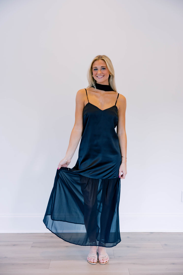 Chiffon Scarf Accent Maxi