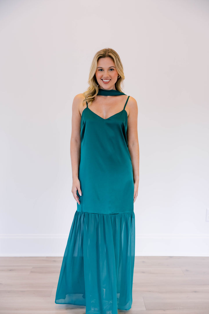 Chiffon Scarf Accent Maxi