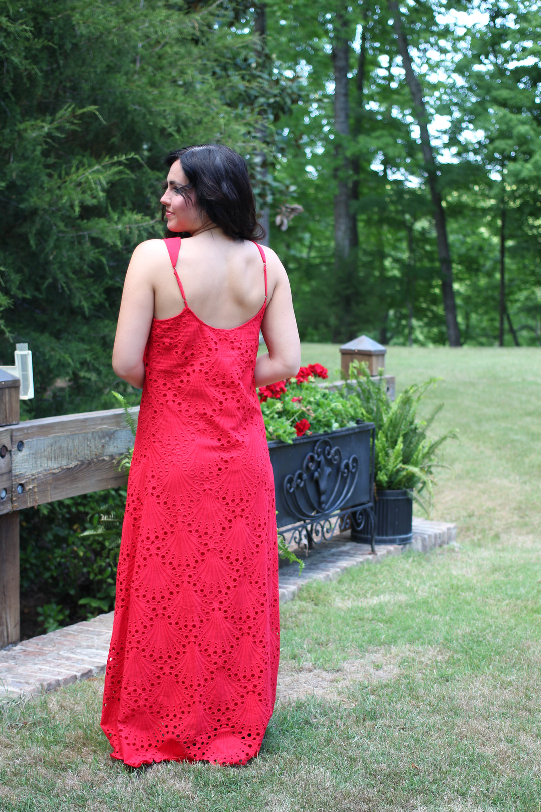 Ruby Red Eyelet Beach Dress