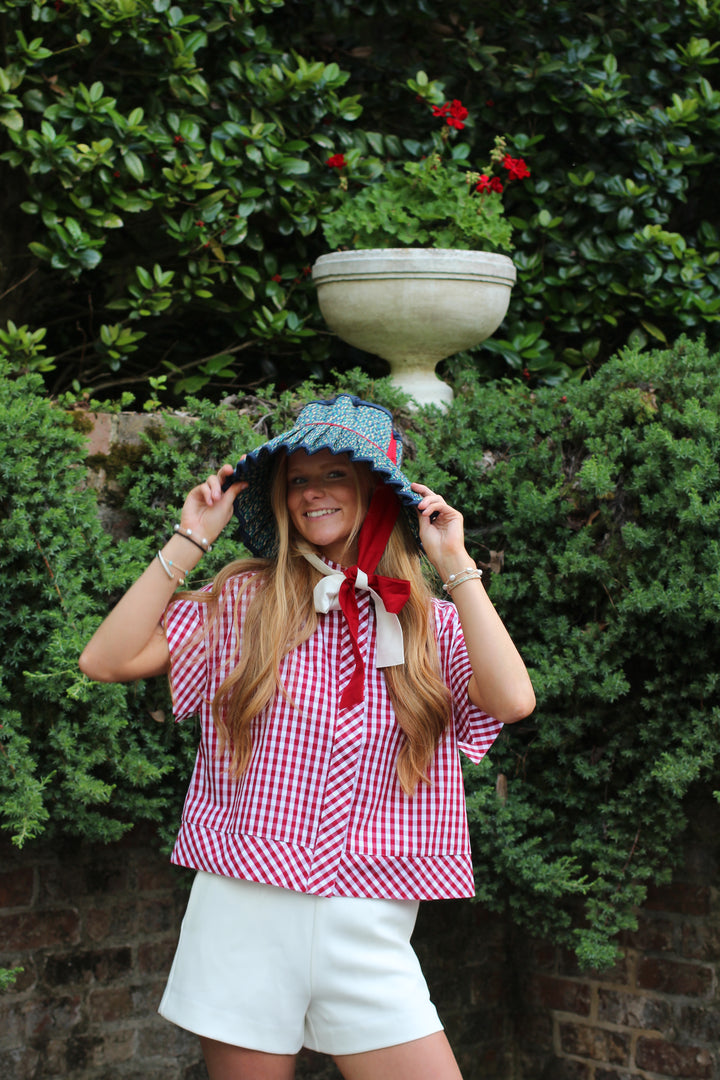 Gingham Snap Top