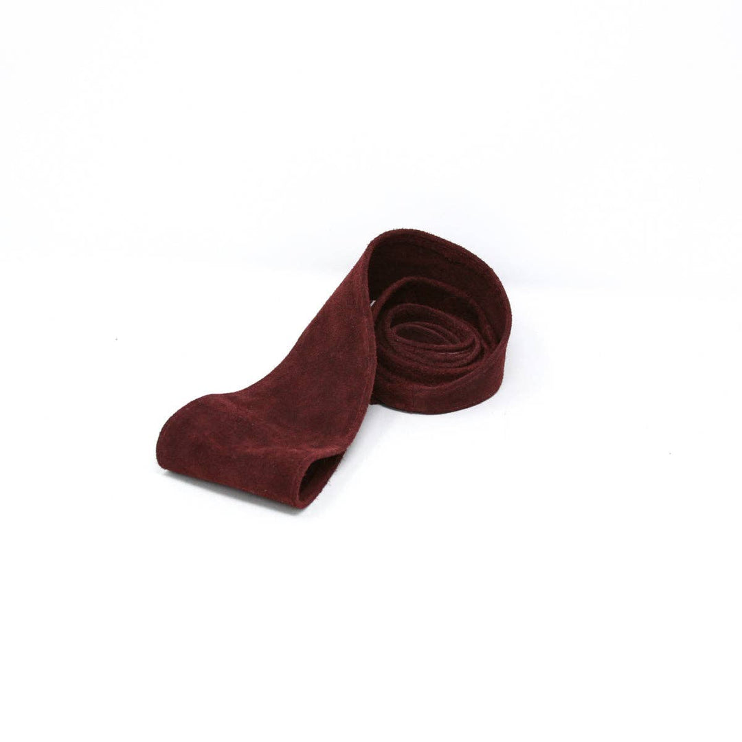 Thin Suede Wrap Belt - Burgundy