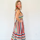 Color Stripes Sleeveless Maxi Dress