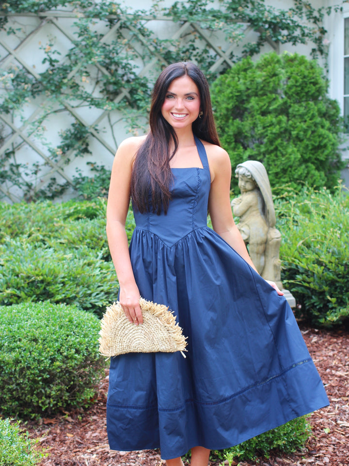 In The Navy Halter Dress
