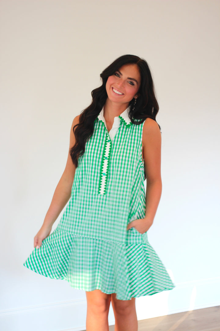 Clover Gingham Mini Dress
