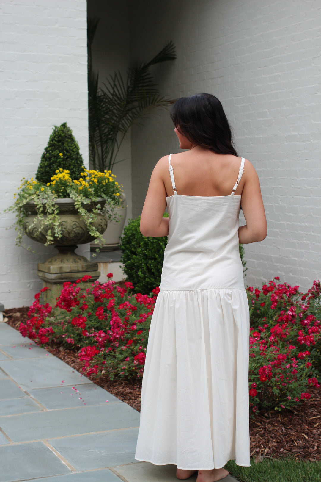 Embroidery and Lace Midi Dress