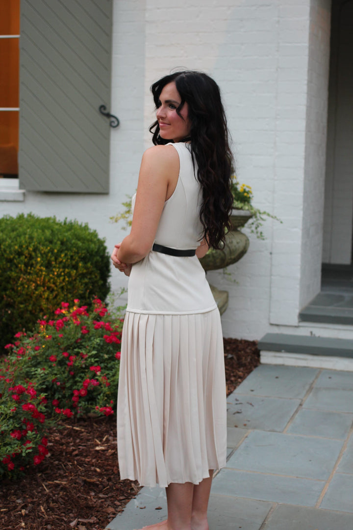 Corporate Girl Drop Waist Midi Dress