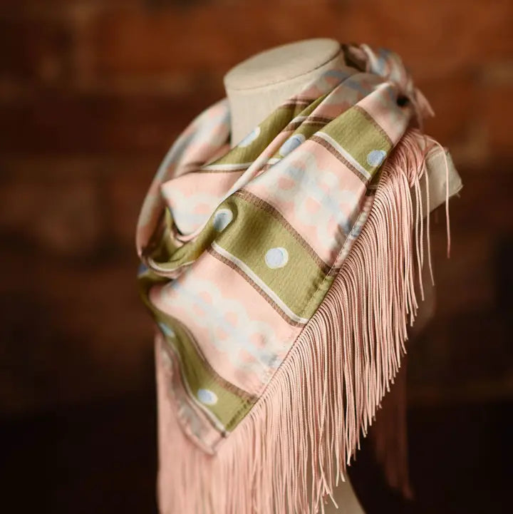 Dots and Stripes Fringe Scarf